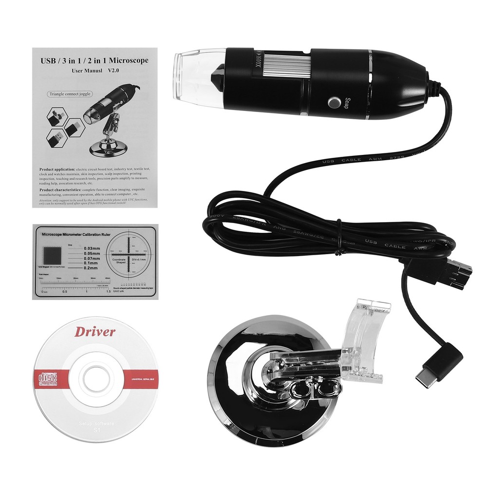 USB Digital Microscope, Endoscopic Camera, Adjustable Magnification3824