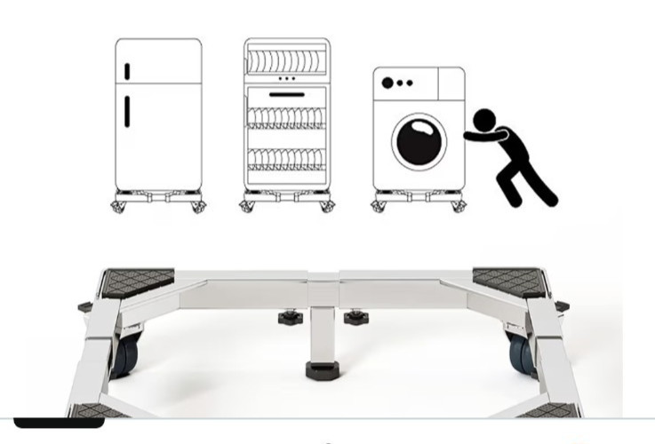 Versatile Mobile Base Stand for Appliances with Rubber Wheels