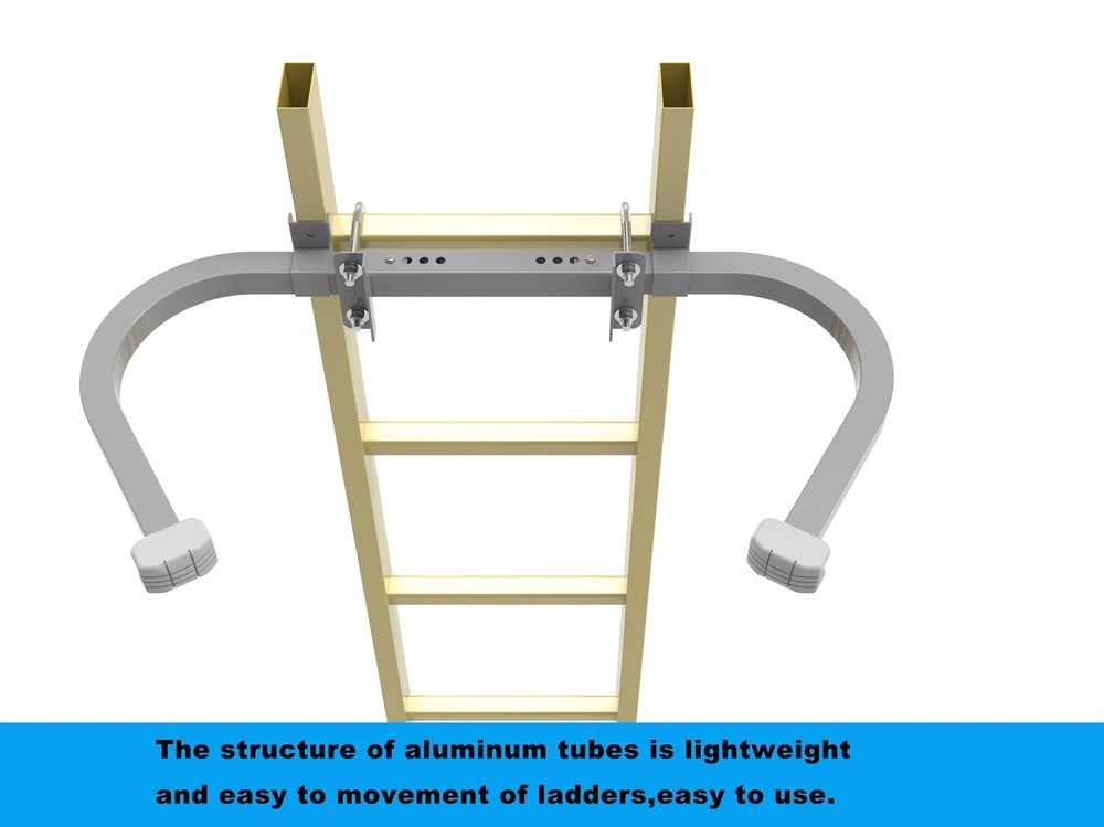 Corner Ladder Stabilizer and Roof Hook Silver Gray