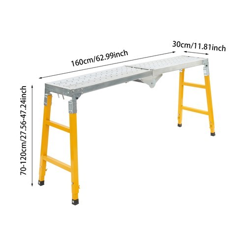 Portable Work Platform Adjustable with Folding Legs for Workshop/Garage/Office