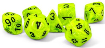 VORTEX 7-DIE SET MEGA-HEDRAL BRIGHT GREEN/BLACK