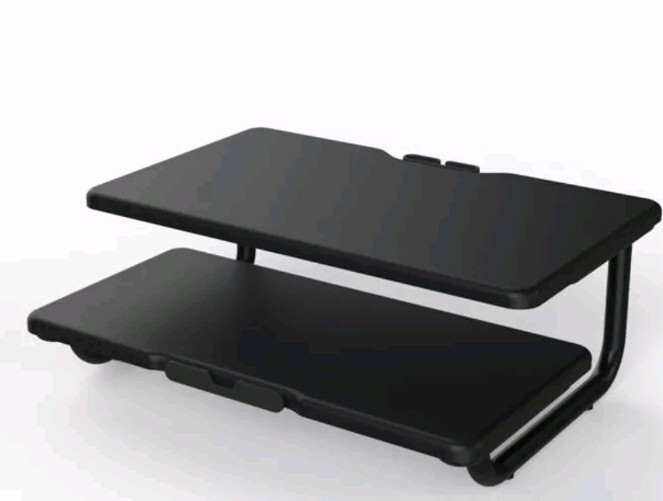 Double-Layer Heightening Desktop MDF/Metal Display Base Notebook Computer Stand.