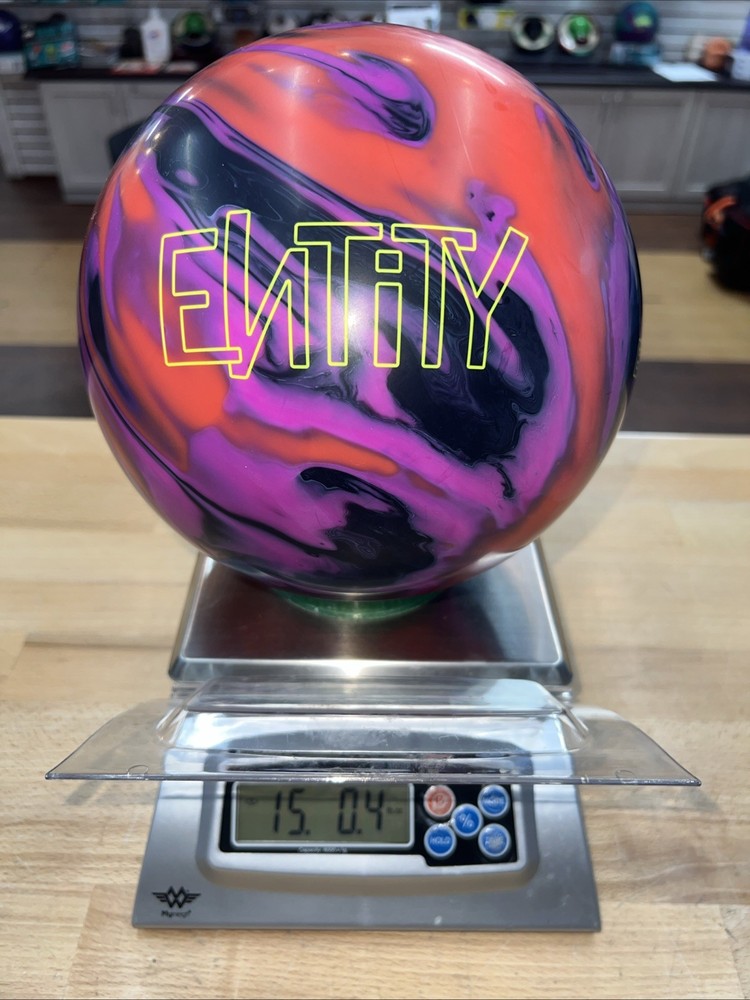 USED 15#Ebonite Entity Solid Reactive Single Drill Bowling Ball