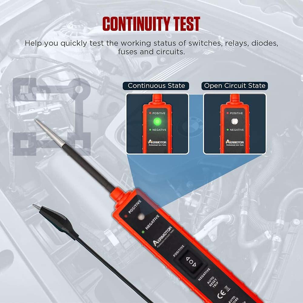 AERMOTOR Digital Automotive Power Probe Circuit Electrical Tester Device System