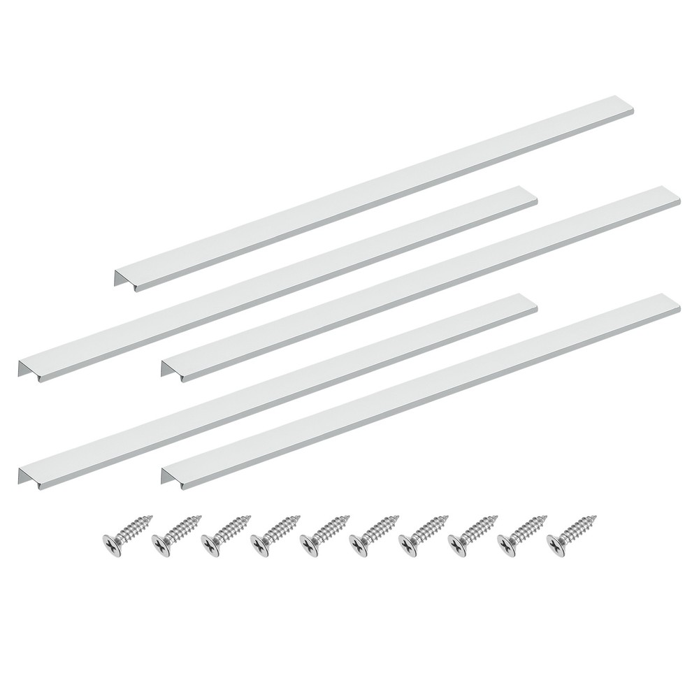 Cabinet Edge Finger Pull, 5pcs 600mm / 23.62" Hidden Cabinet Pulls, Silver
