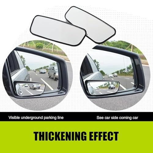 2PCS Blind Spot Mirrors, Rectangular Shaped HD Glass Convex Rear View Square