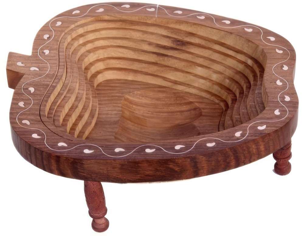 Foldable Handicraft Fruit Bowl Multi Purpose Apple Shape Basket Tray Showpiec...
