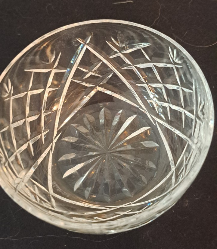 Waterford Signed Cut Crystal 4-inch Bowl, "Donegal" Pattern, Mint