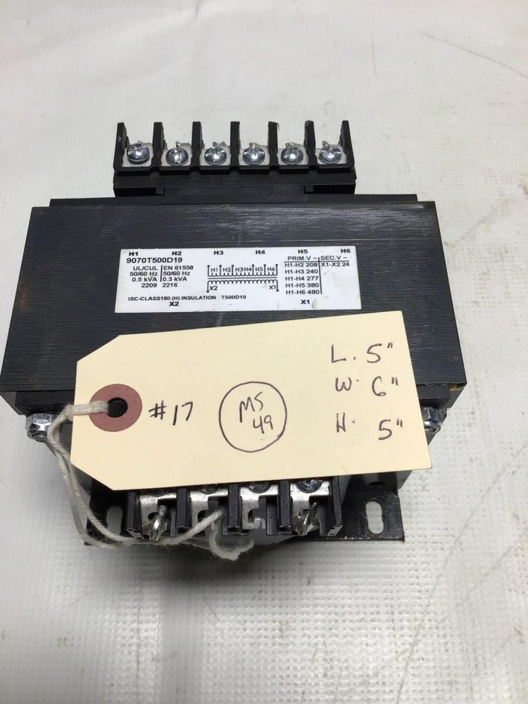 Square D Industrial Control Transformer 9070T500D19