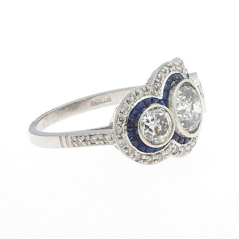 1.50Ct White Round Cut Three Stone Halo Engagement Wedding Ring Solid 925 Silver