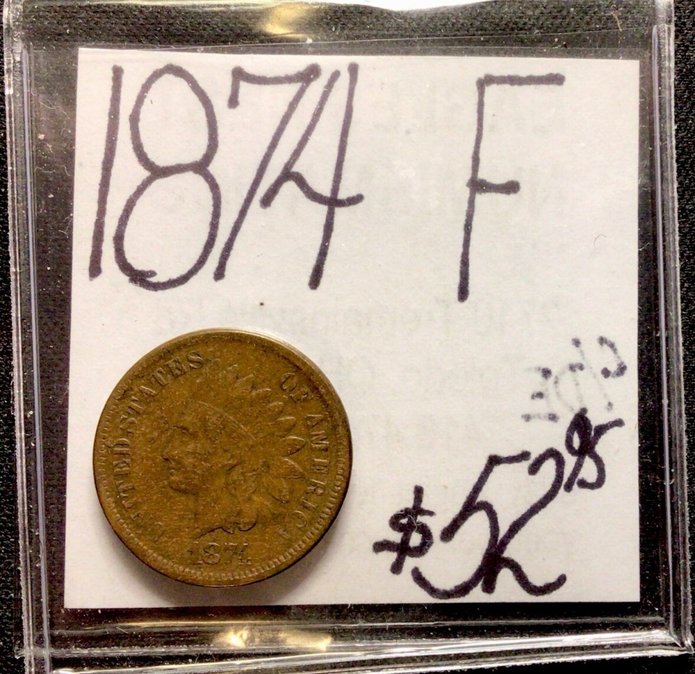 1874 Indian Head Cent F. ENN Coins