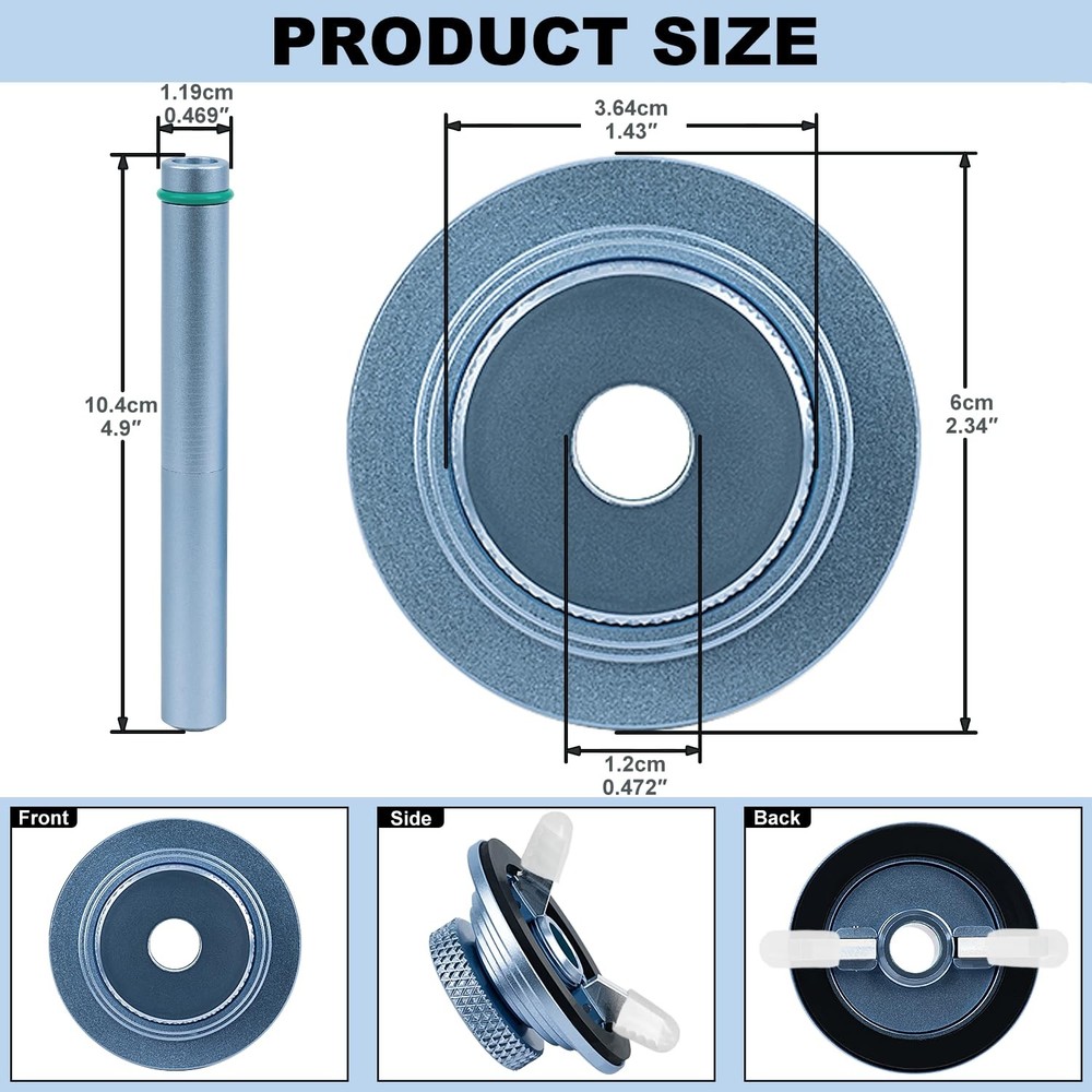 FENNICA Gas Cap Adapter for EVAP Leak Testing, Includes Intake Pipe, Blue