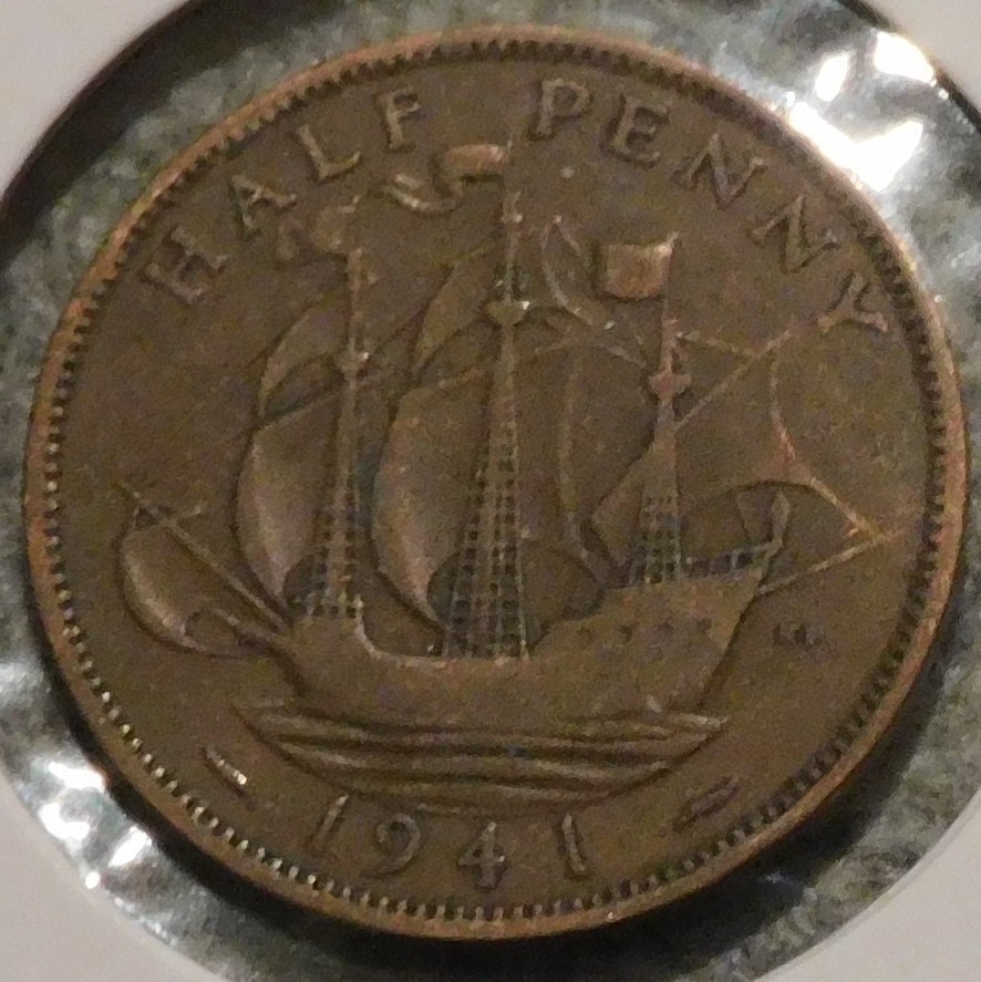 British Half Penny - 1941 - King George VI