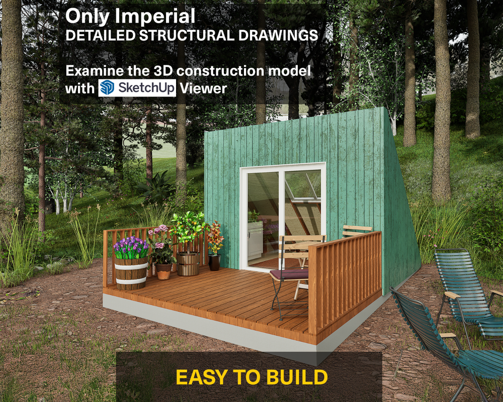 Modular Cabin Plan, Changeable & Expandable, 12’x20’ Tiny House, Free Shipping