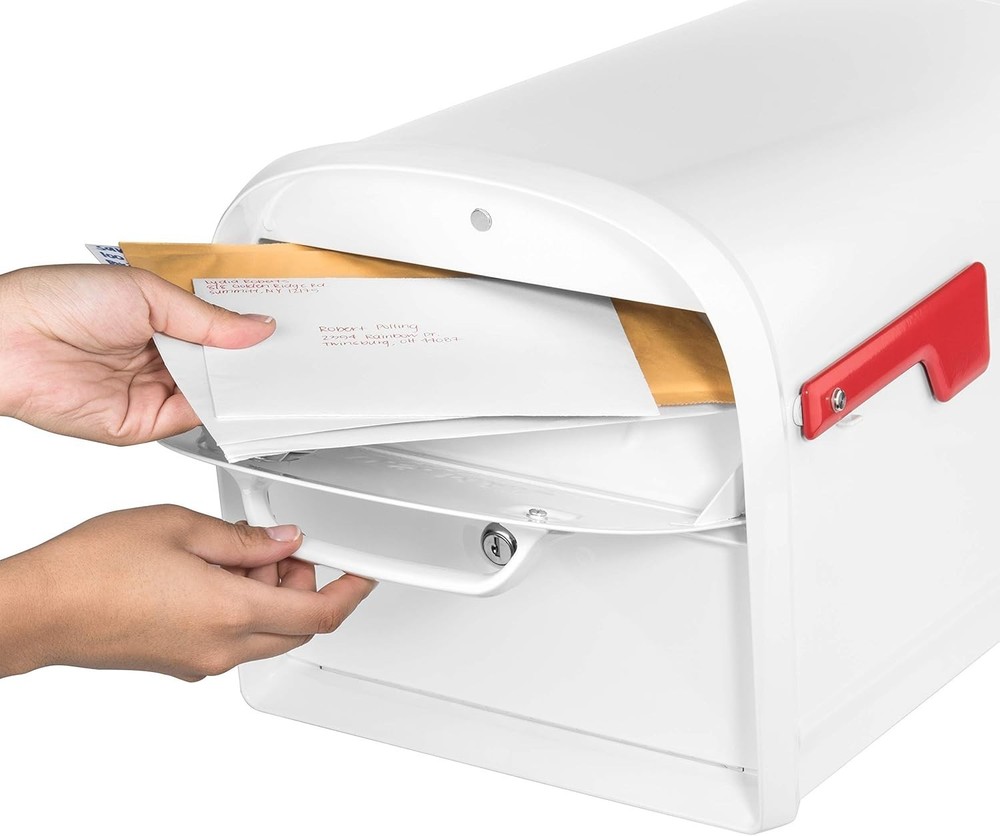 Heavy Duty Galvanized Steel Mailbox - White