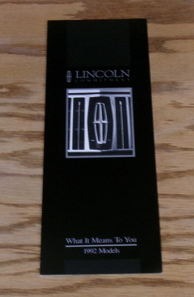 Original 1992 Lincoln Commitment Sales Brochure 92