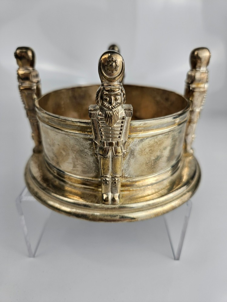 Godinger Silverplate Nutcracker Soldier Wine Champagne Coaster Holder