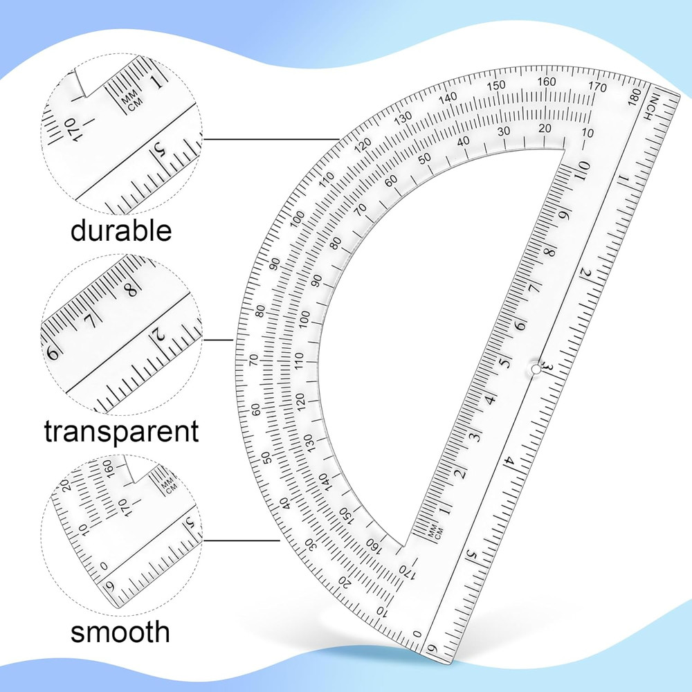 Plastic Protractor Math Protractors 180 Degrees for Geometry Classroom Student S
