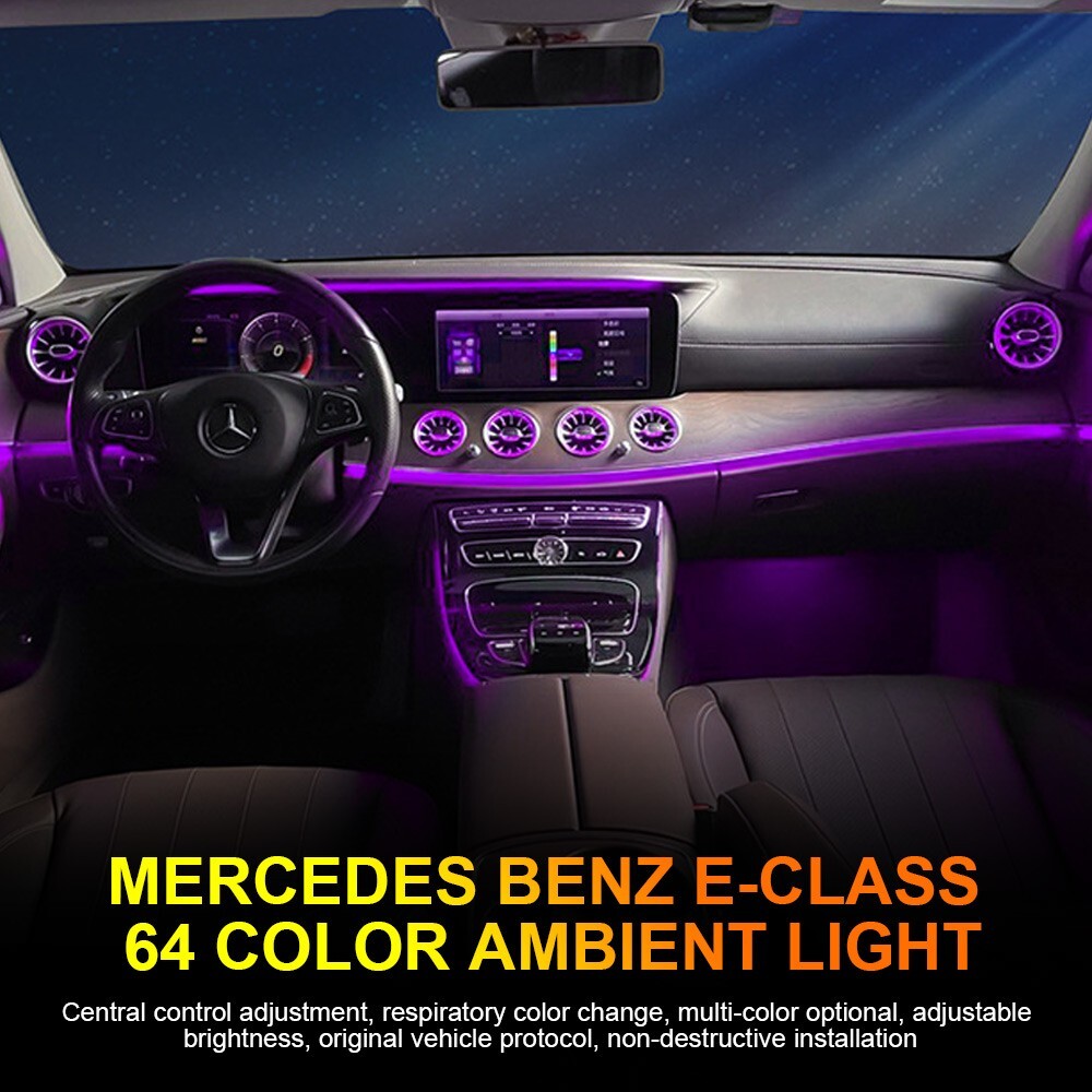 7 Color Air Vent Ambient Lamp For Mercedes Benz S-Class W222 S550 S400 2014-2017