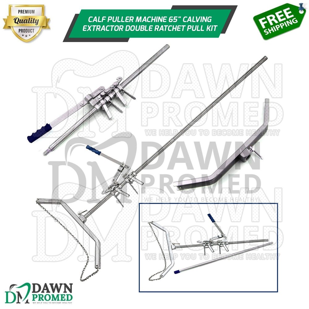 Calf Puller Machine 65" Calving Extractor Double Ratchet Pull Kit German Grade