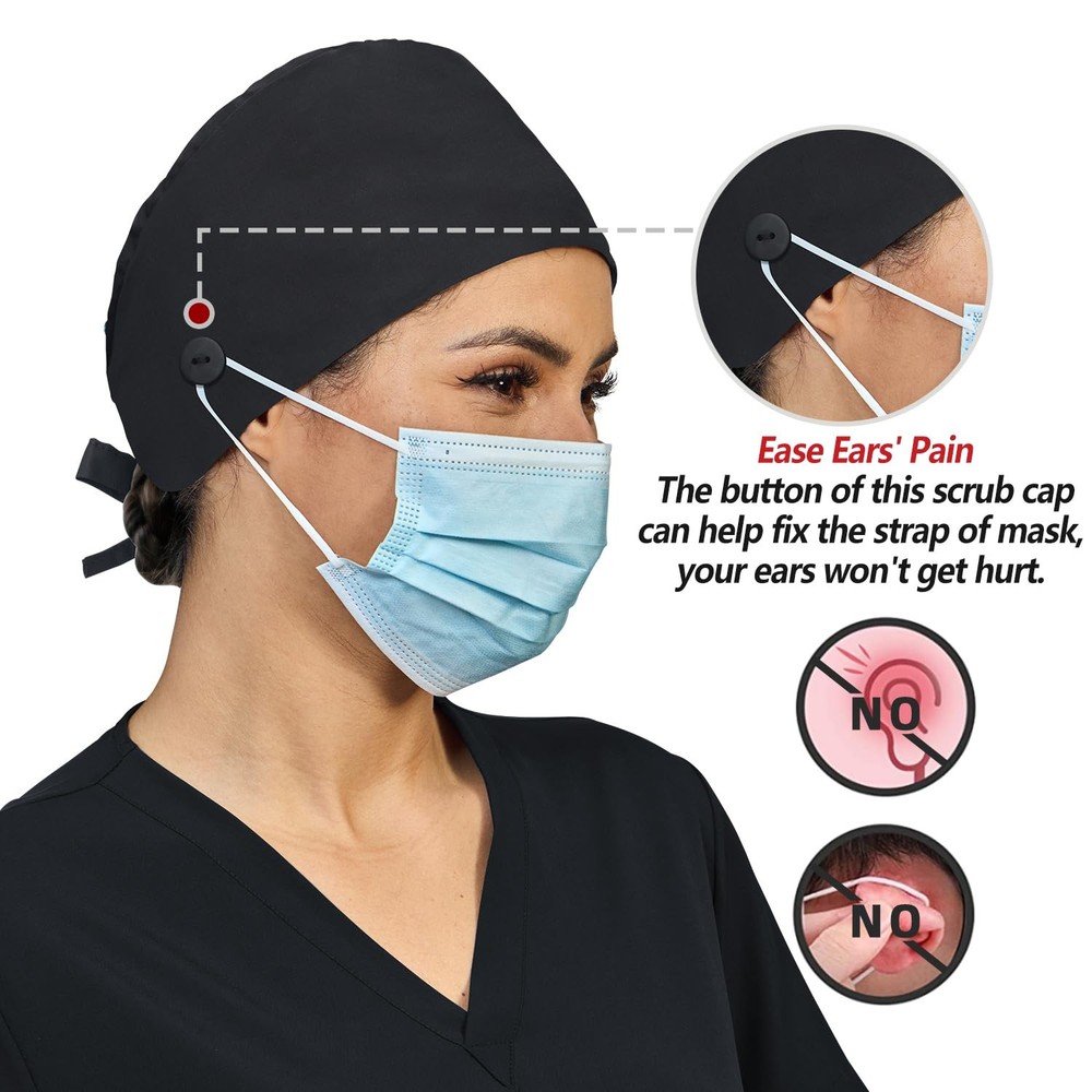 Adjustable Working Cap with Button, Satin-Lined Cotton Working Hat Sweatband,...