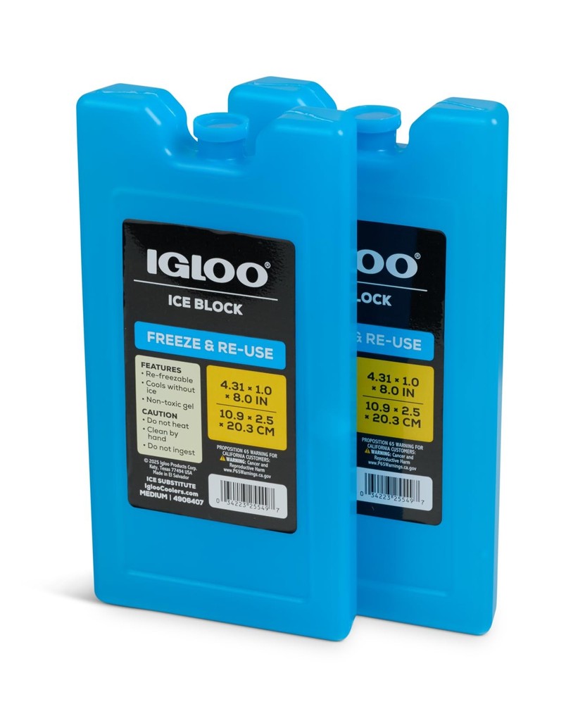 Reusable Ice Packs for Coolers - Igloo Maxcold Medium 2 Pack