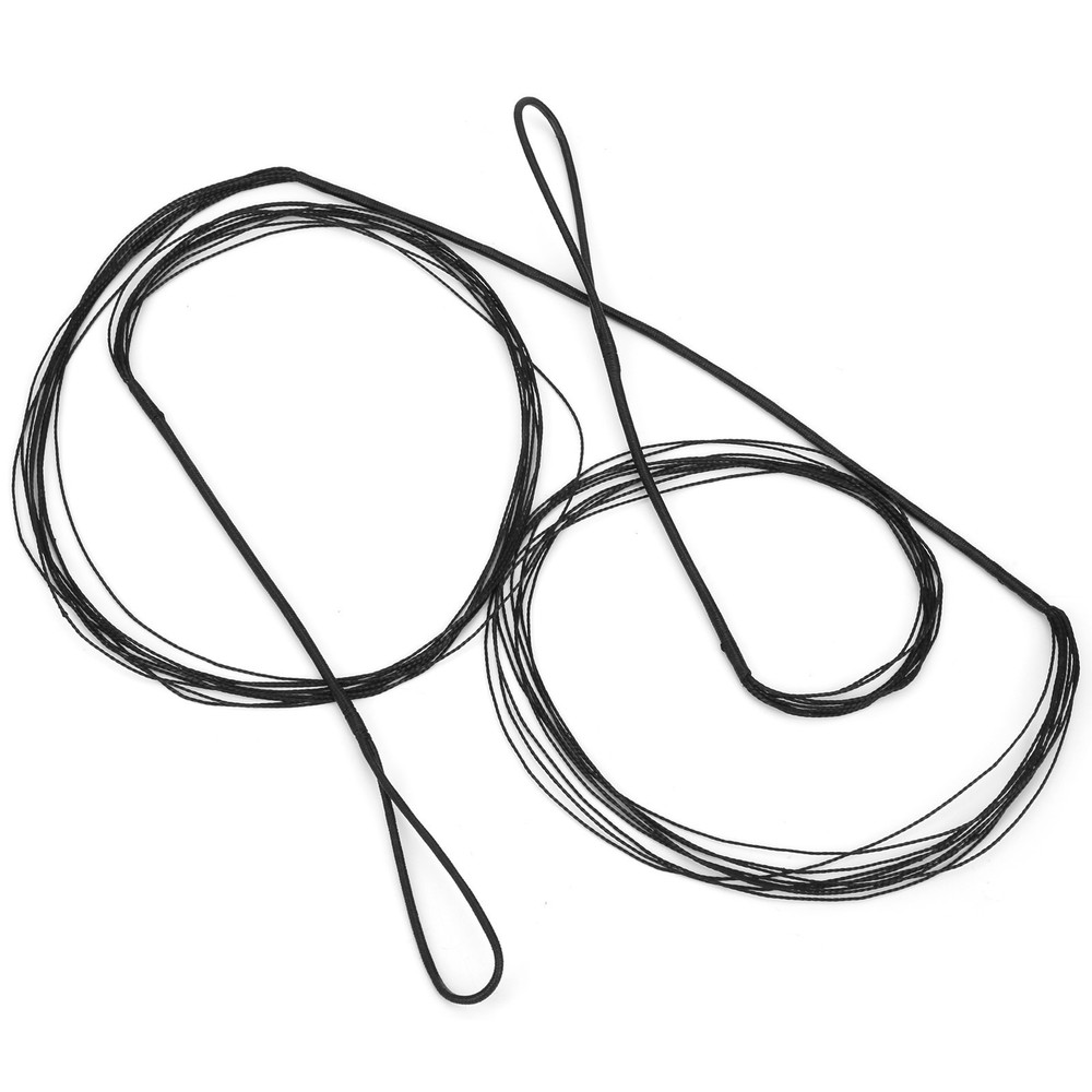 2 Pack 53" Recurve Bow String 12 Strands Archery Bowstrings Replacement Black US