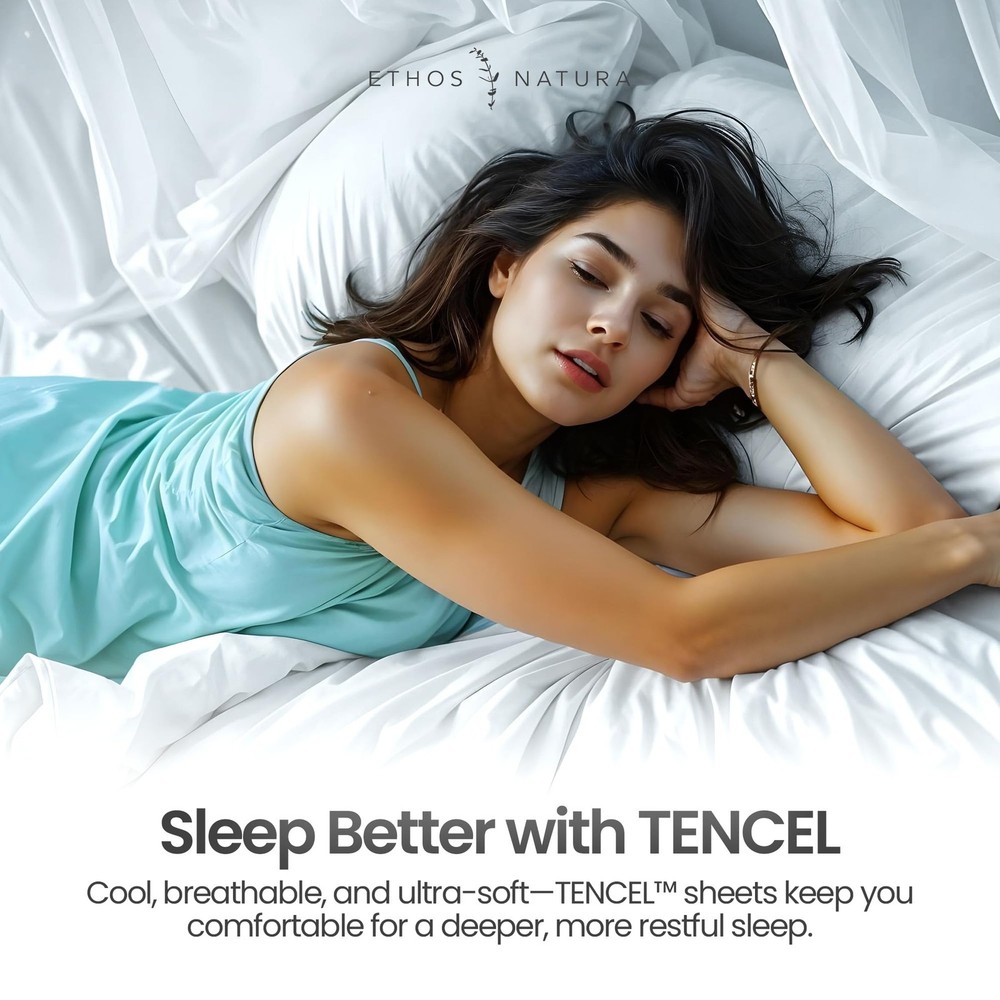 100% Eucalyptus Tencel Lyocell Sheet Set, Silky Soft & Smooth Cooling Sheets ...