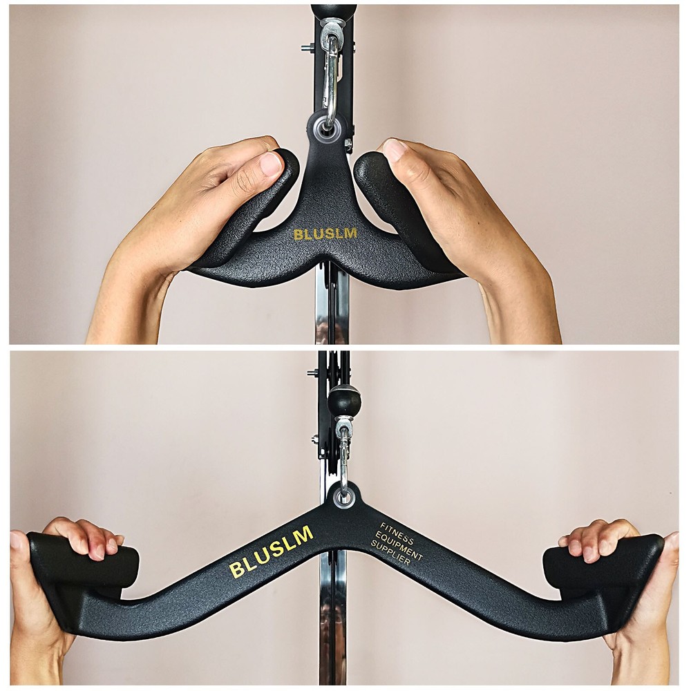 2Pcs LAT Pull Down Bar for Cable Machine Pulldown T Bar V Bar Cable Attachments