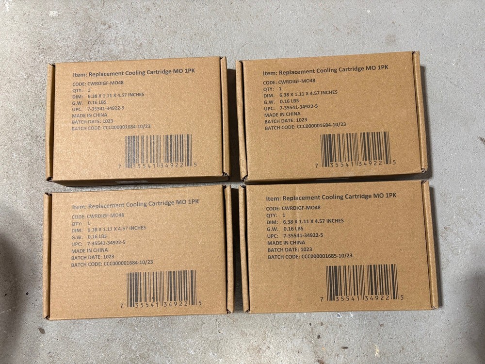 Lot of (4) Replacement Water Tank Cooling Cartridge 6.38X1.11X4.57 CWRDIGF-MO48