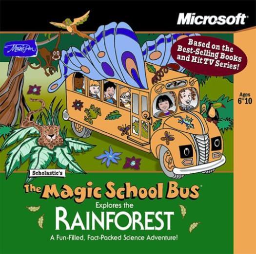 Magic School Bus Explores The Rainforest PC CD learn forest animals bugs game!