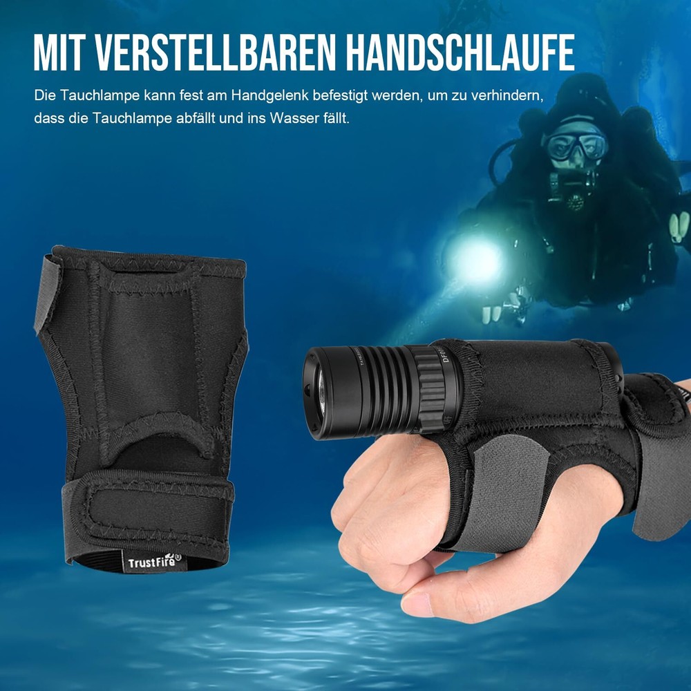 Trustfire 2300 Lumen W/ Rechargeable LED Diving Light Scuba LED Flashlight