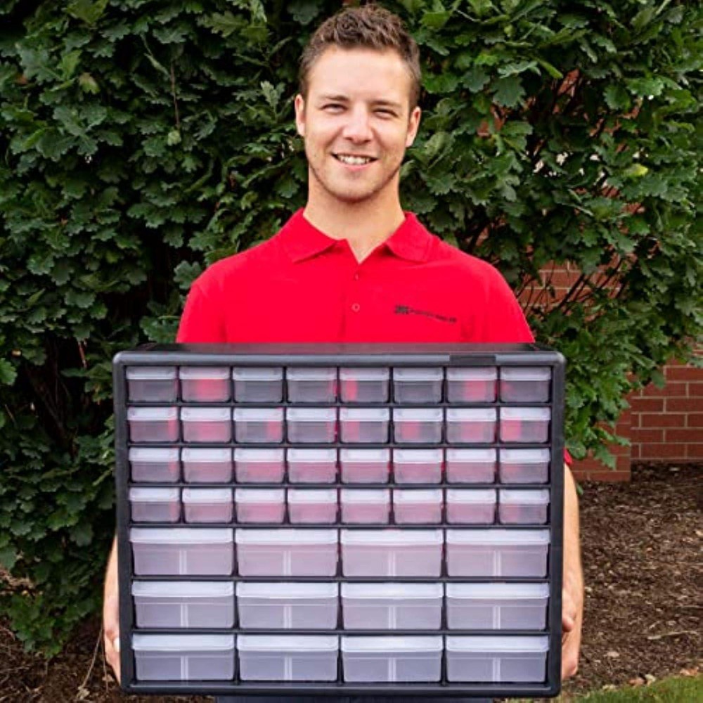 24-Compartment Drawer Bin Hardware Tool Organizer Garage Storage Plastic Cabinet