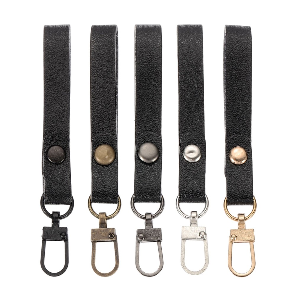 5pcs Zipper Pull, 4 Inch Leather Zip Puller Zipper Replacement Repair, Black