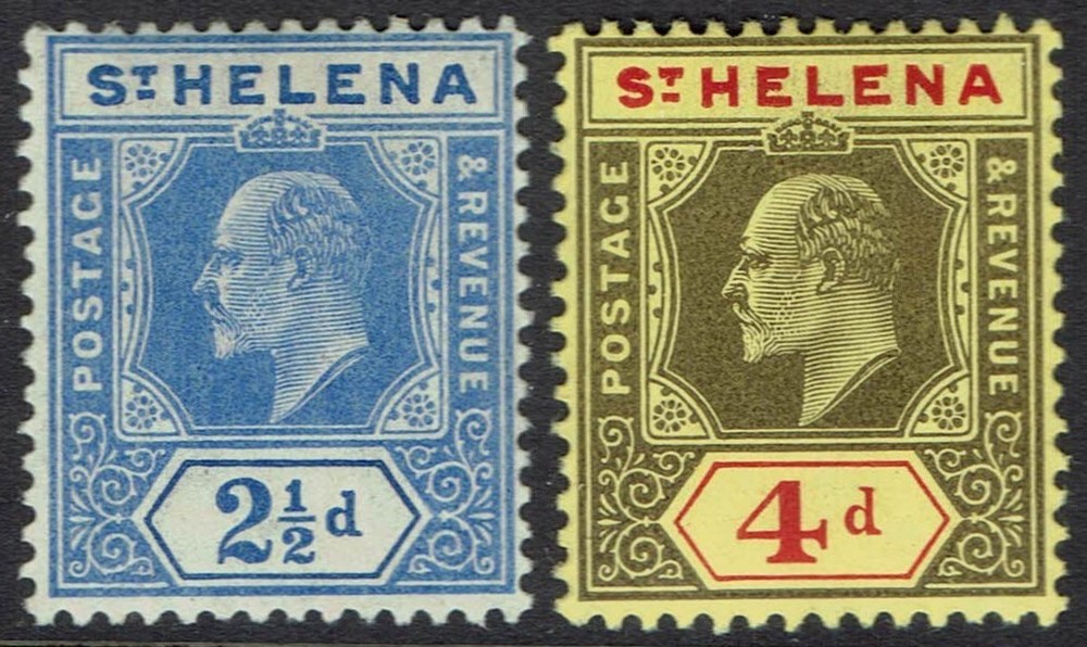 ST HELENA 1908 KEVII 2½D AND 4D