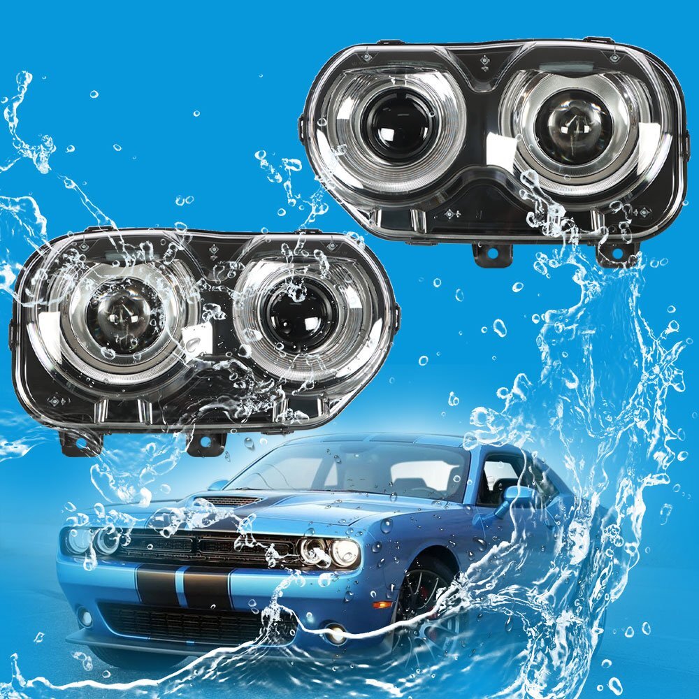 Headlight Assembly For 2015-2018 Dodge Challenger Headlamps Left+Right Side