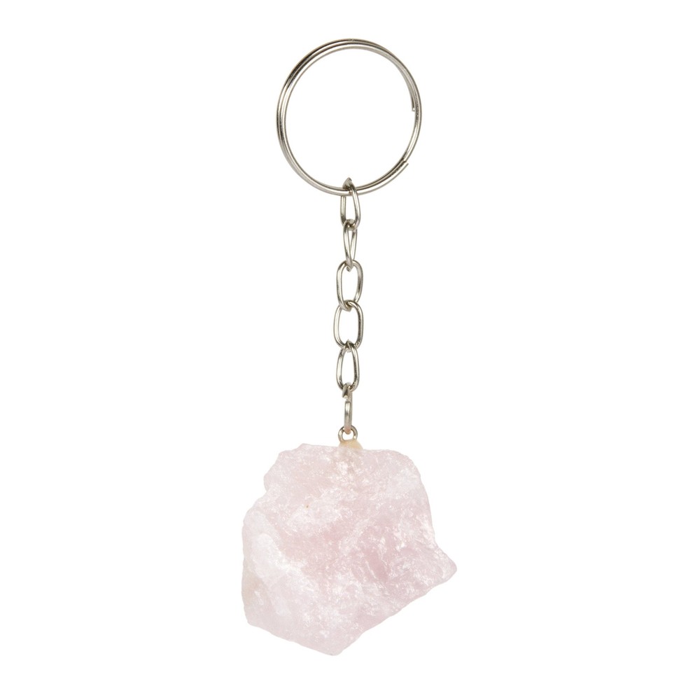 Raw Rose Quartz Crystal Keychain by New Moon Beginnings