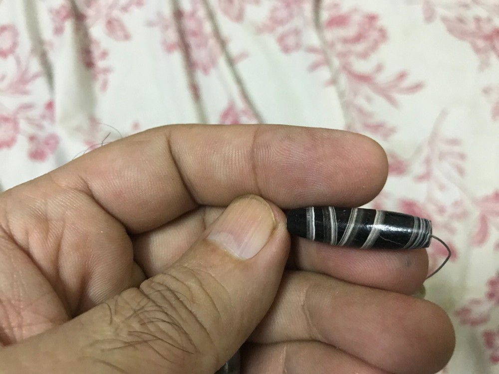 ancient agate stone strappd bead bactrian c.200-100 bc ##PK18##