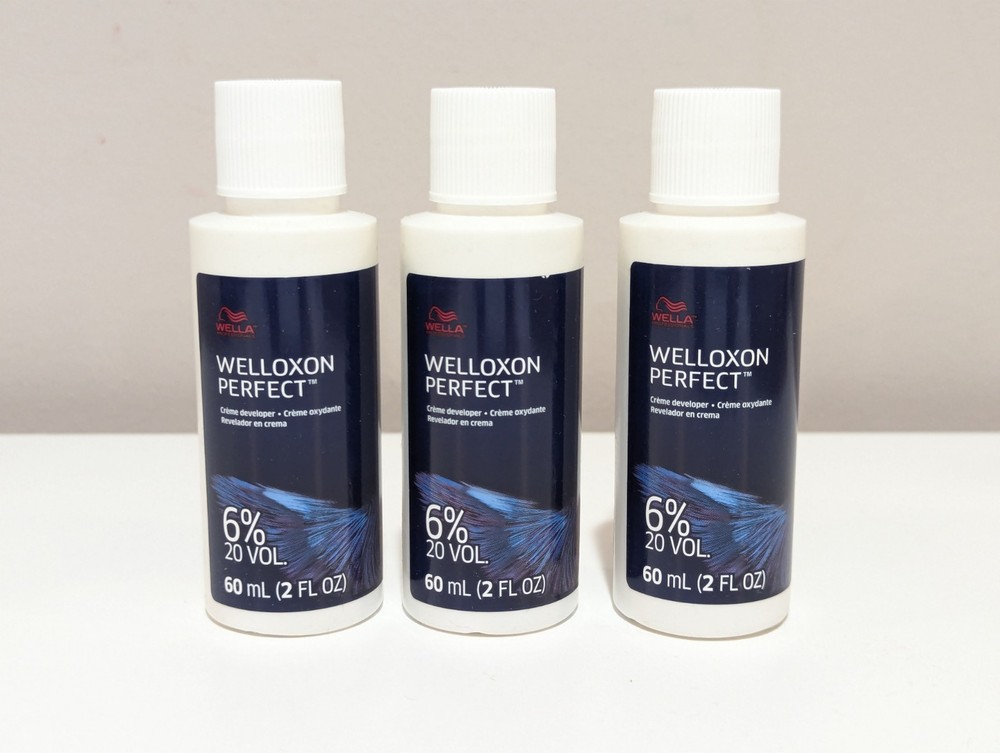 (3) Wella Welloxon Perfect 6% 20 Volume Creme Developer 2oz/60ml