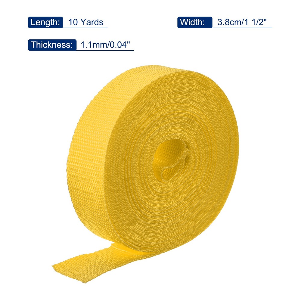 Lightweight Polypropylene Webbing Strap 3.8cm 10 Yard Dark Yellow