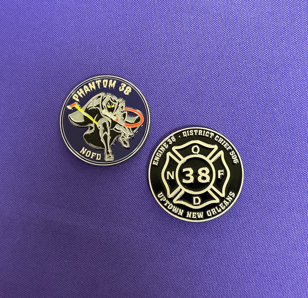 New Orleans Fire Dept. Engine 38 "Phantom 38" Challenge Coin 1.85"
