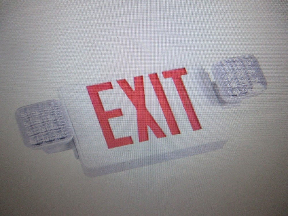 CE Combo 14-Watt Equivalent Integrated LED White Exit Sign and Emergency Light
