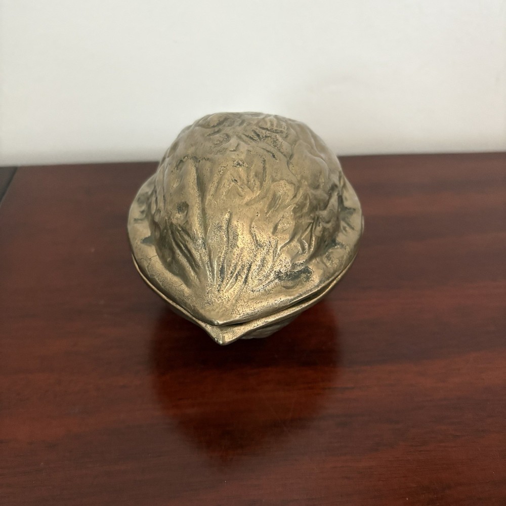 Brass Vintage Walnut Shaped Nutcracker - Interpur - Hinged