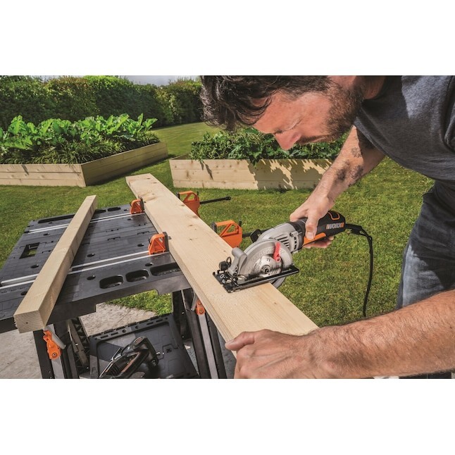 WORX Pegasus Work Table 25'' Portable Folding Workbench Black Orange