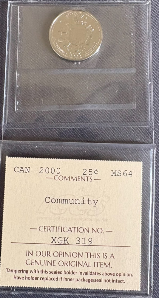 Canada - 25 Cents - 2000 - Community - ICCS Certified - MS-64
