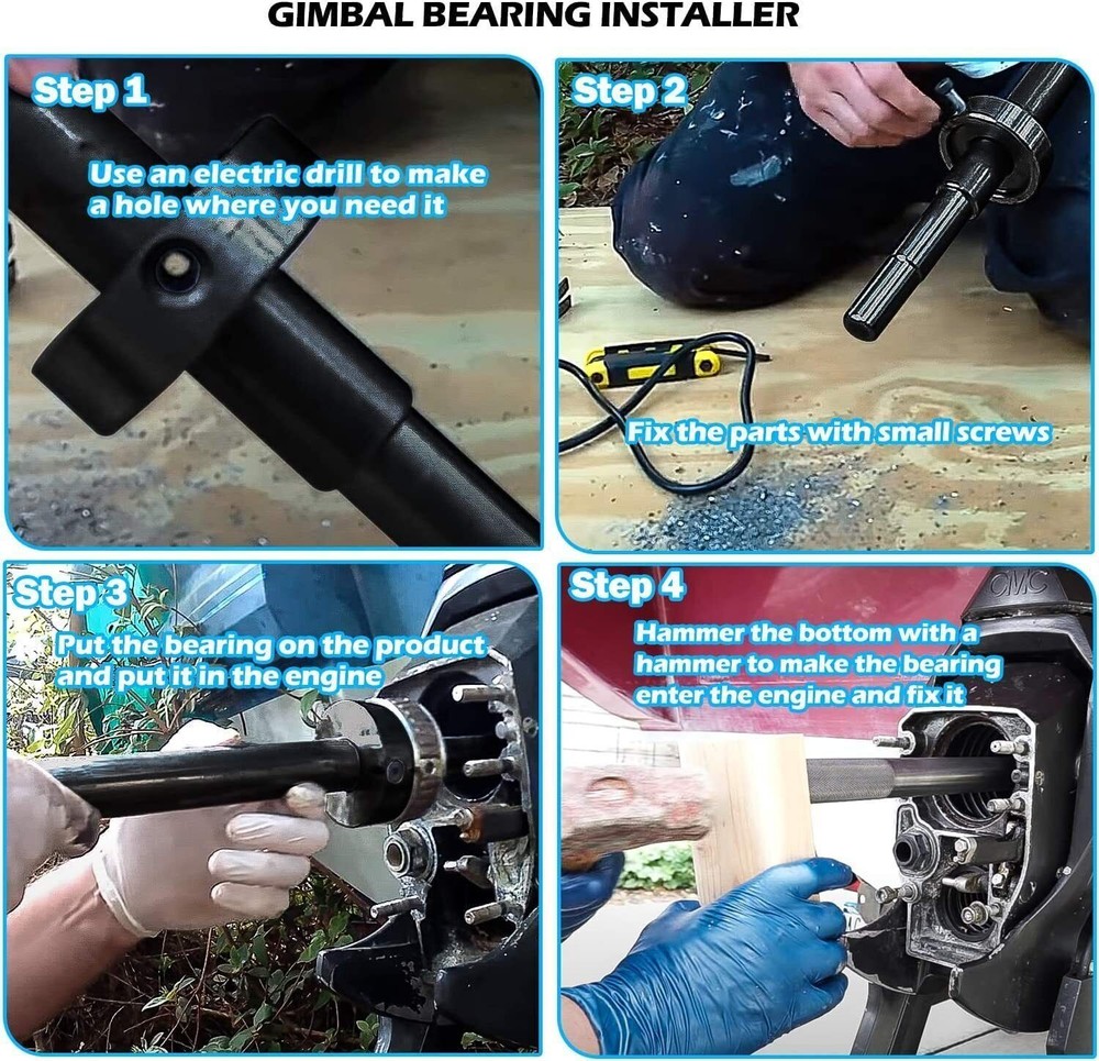Gimbal Bearing Puller Alignment Tool & Hinge Pin Tool For Mercruiser Alpha Bravo