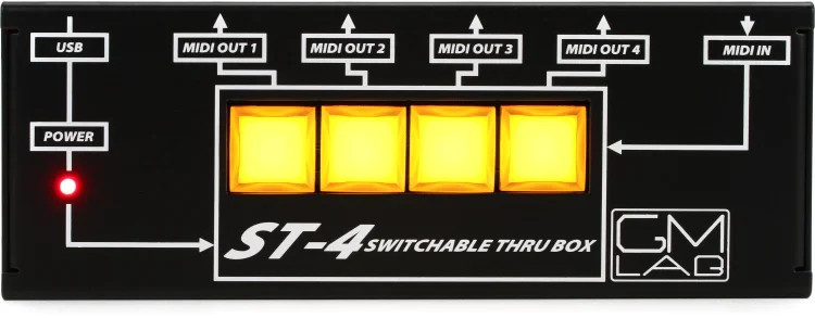 Crumar ST4 4-port Switchable MIDI Thru Box