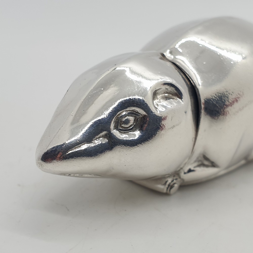 Sterling Silver Mouse Vesta Case Match Holder