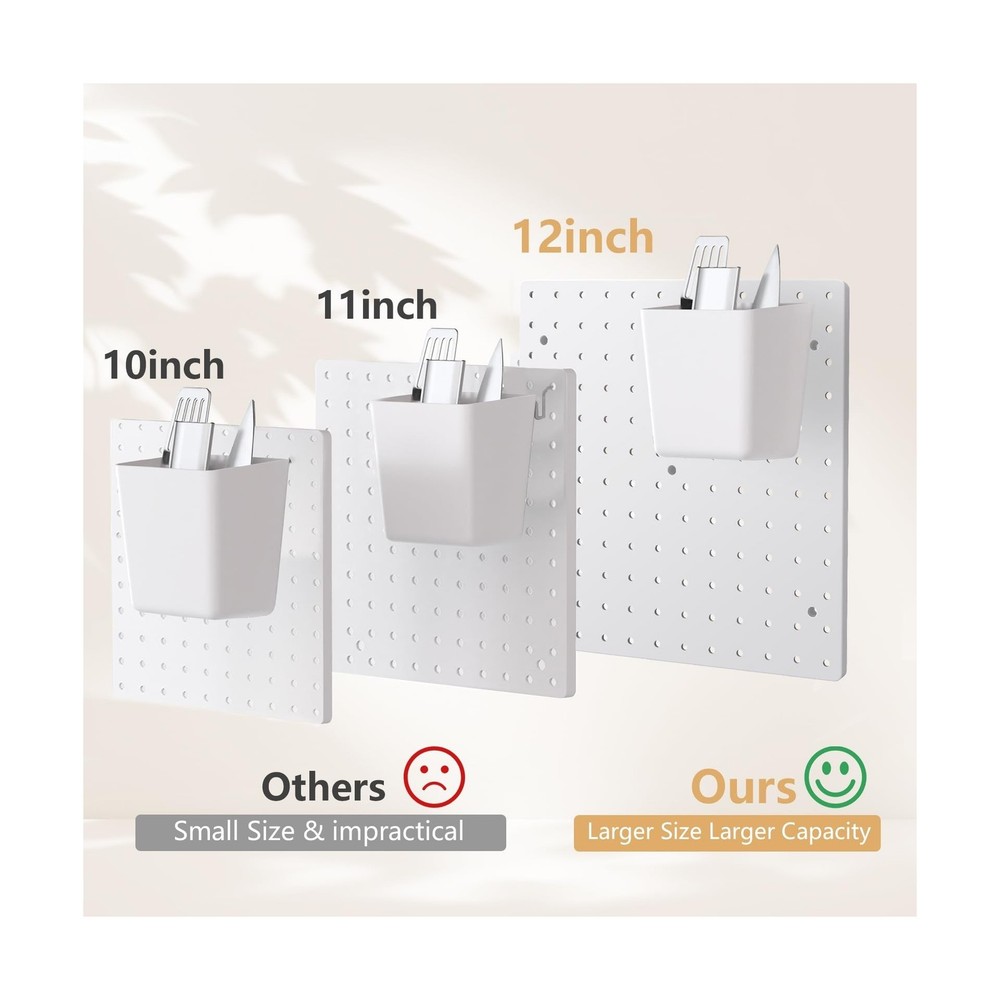 FZK Peg Board Kit, 36pcs - Includes 4 White Pegboards & Accessories, Plastic ...