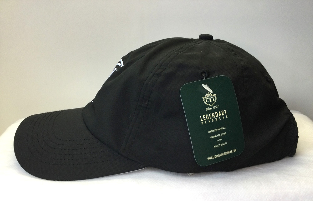 Golf Classic Strapback Hat HMS Host Foundation Solid Black Shield Logo NWT